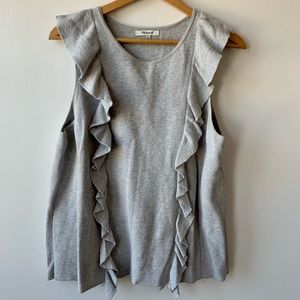 Madewell Ruffle Grey Tank Top